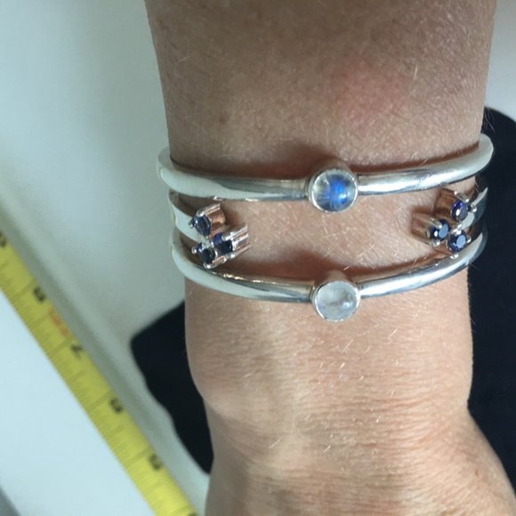 Pamela Love "kinetic cuff"  with iolite and moon stone - Picture 2 of 9